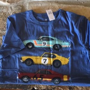 GAP boys blue car design T-shirt XXL 14-16